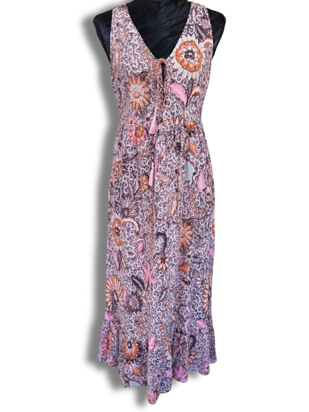 Madewell Pink & Orange Floral Maxi Dress